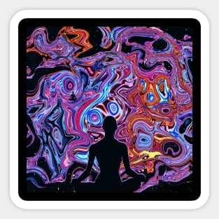 The Meditator - Phychedelic Design 1 Sticker